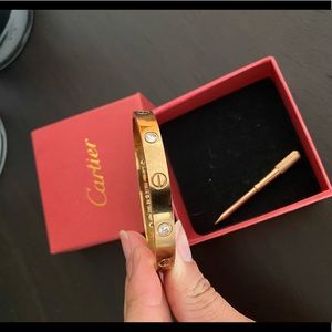 Diamond love bracelet rose gold silver